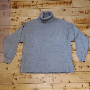 Free People Gray Knit Turtleneck Sweater